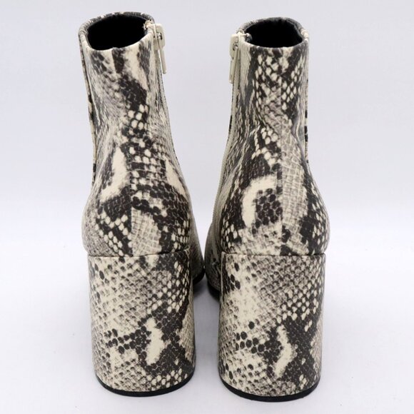 Steve Madden Snakeskin Print Ankle Booties Block Heel Side Zip Womens Sz 7.5 - Picture 3 of 10